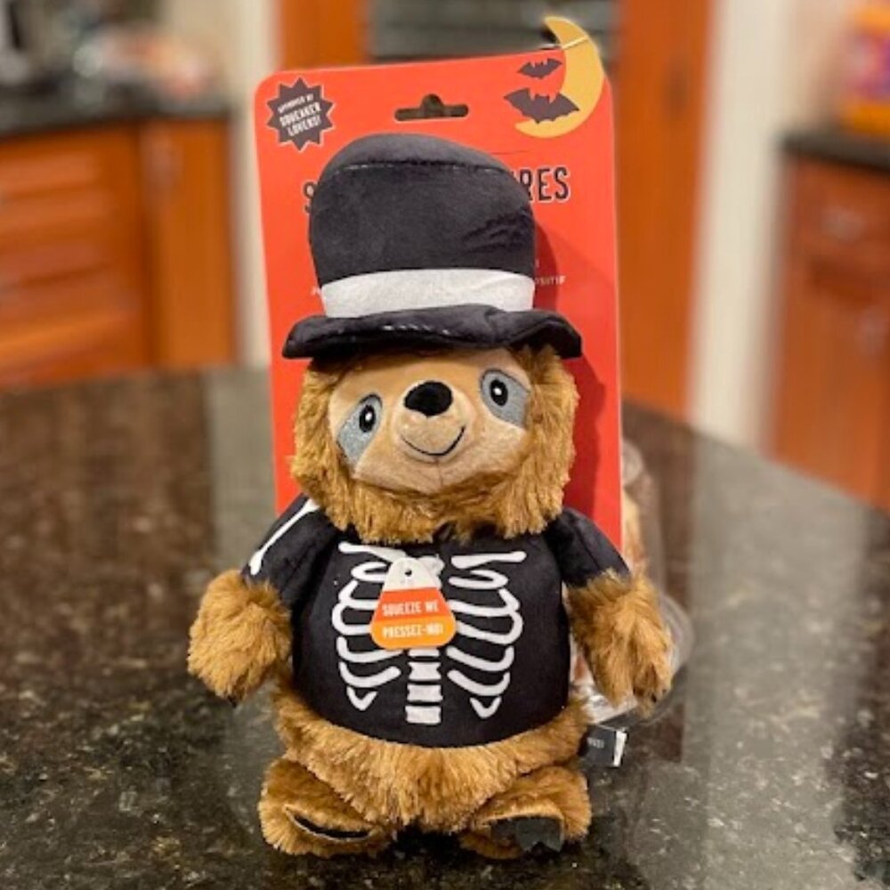 Halloween Sloth Dog Toy!  Almost 13" tall.  Squeaks & NWT